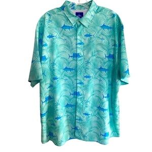 Guy Harvey Men's Blue Tropical Shirt. Great looking w original Guy Harvey art XL